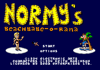 Normy's Beach Babe-O-Rama (USA, Europe) Title Screen